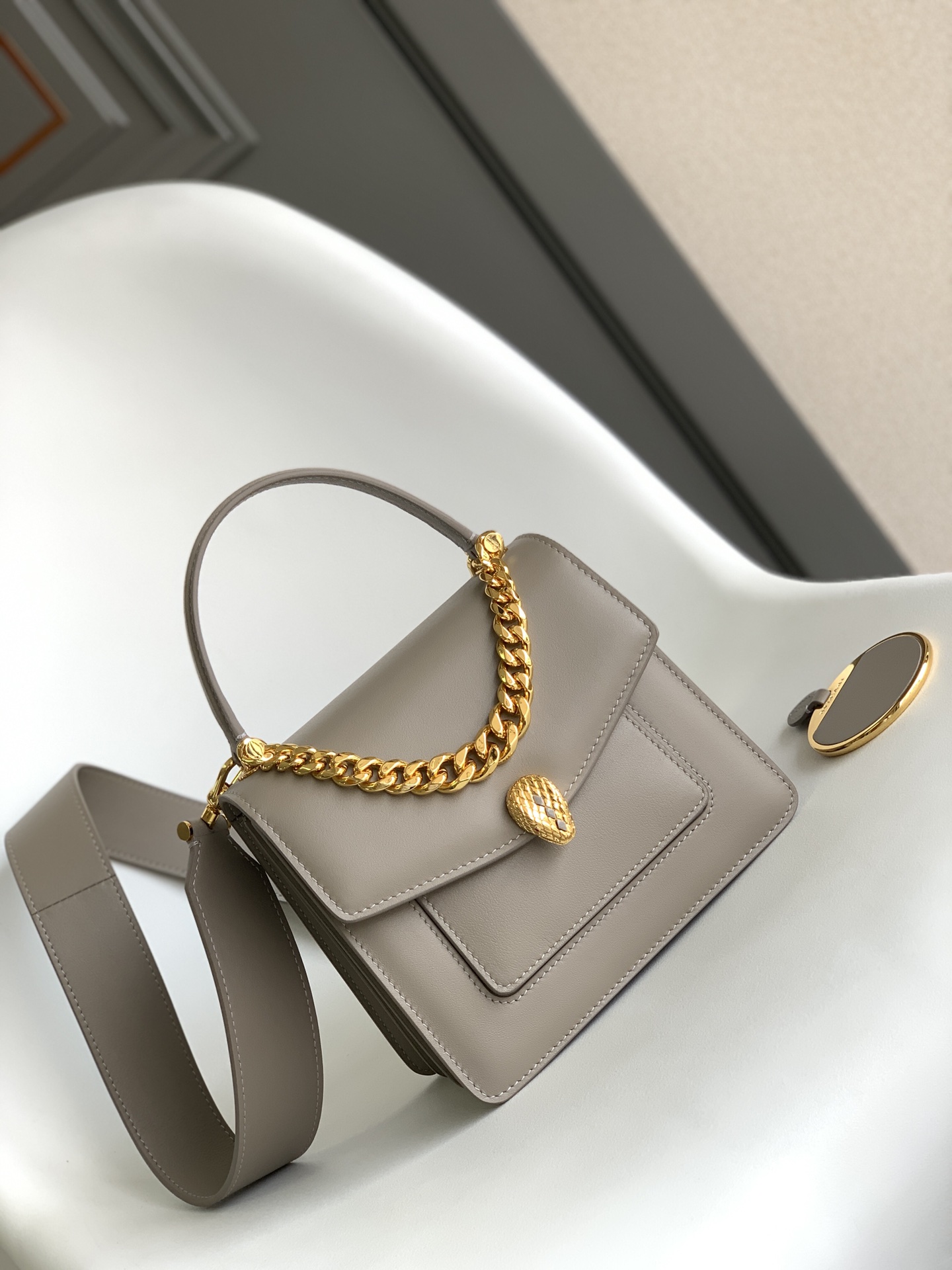 Bvlgari Serpenti Forever Mini Top Handle Grey